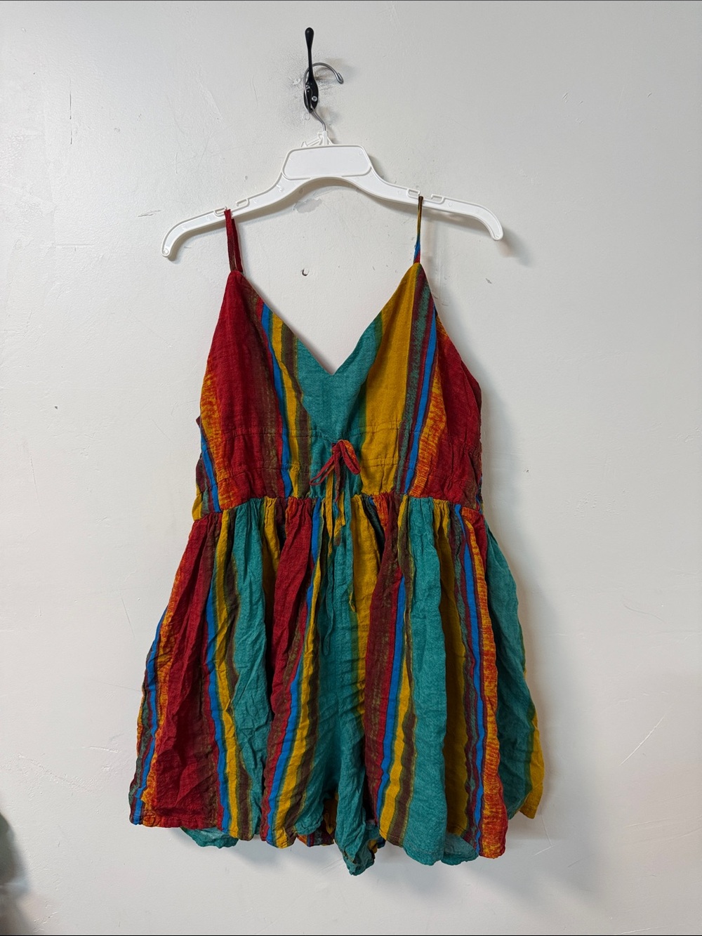 Cider Multicolor Striped Spaghetti Strap Romper
